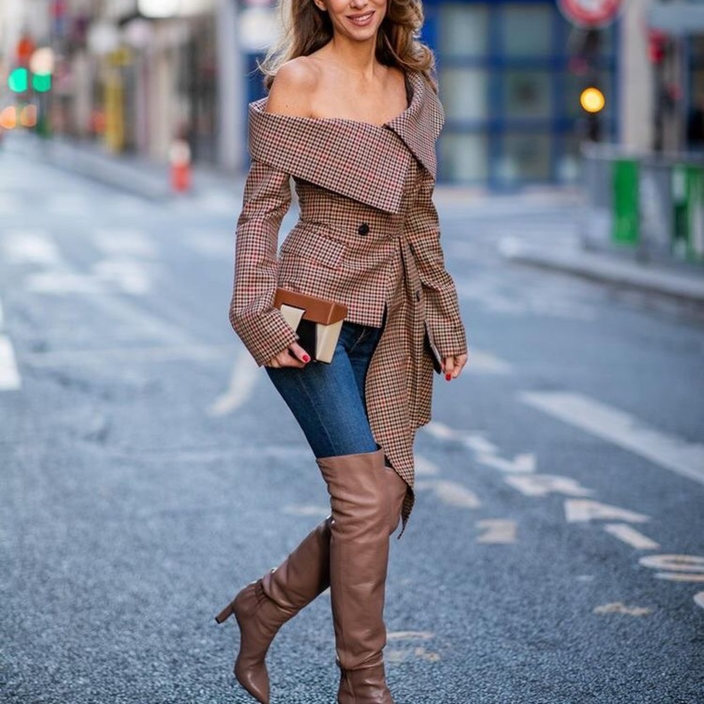 Dark Brown thigh high boots